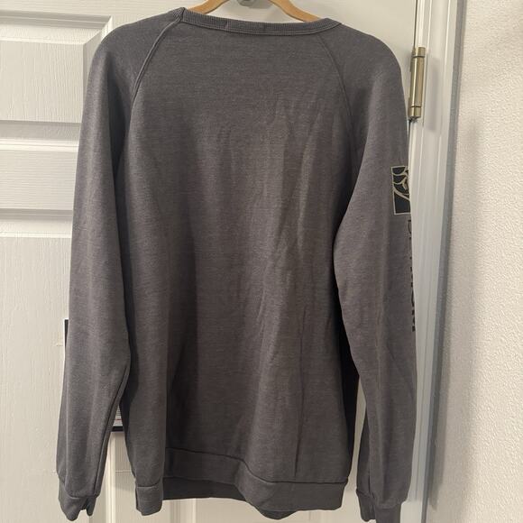 Marine Layer Crewneck Sweatshirt Mens L Grey BET MGM Logo Sleeve Soft Classic - Picture 5 of 5
